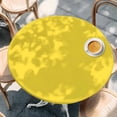 thumbnail image 3 of Yellow Round Fitted Table Cover Solid Color Waterproof Table Cloth with Elastic Edge Wipeable Tablecloth for Picnic Camping Party Fits 45"-54" Diameter, 3 of 8
