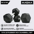 thumbnail image 2 of MAGMA Premium Rubber Hex Dumbbell Sets, 2 of 8