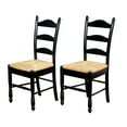 thumbnail image 5 of TMS Indoor Ladder Back Dining Chair with Rush Seat, Set of 2, Black, 5 of 6