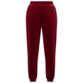 thumbnail image 4 of XAOFW Women's Casual Pants Carnival Shiny High Waist Velvet Tapered Jogger Trousers Straight Leg Pant Everyday Wear Comfortable Stylish Trouser, 4 of 4
