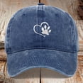 thumbnail image 2 of Womens Washed Baseball Cap Heart Dog Paw Print Sun Hat Outdoor Visor Cap Navy, 2 of 4