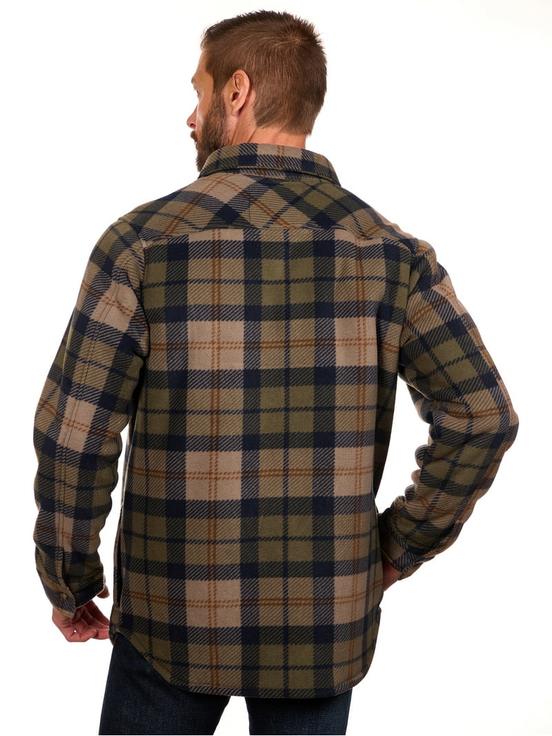 Bass Creek Outfitters Men's Plaid Bonded Winter Fleece Shirt