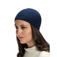 thumbnail image 2 of Candid Signature Stretchy Zigzag Cotton Kufi Beanie Hat for Adult Men & Women's for All Season, navy blue, 2 of 3