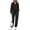37# Black, variant on Women's 2 Piece Fall Active Sets Loose Fit Zip Front Hooded Track Top Drawstring Jogging Pants Athletic Daily Outfits Light Blue M