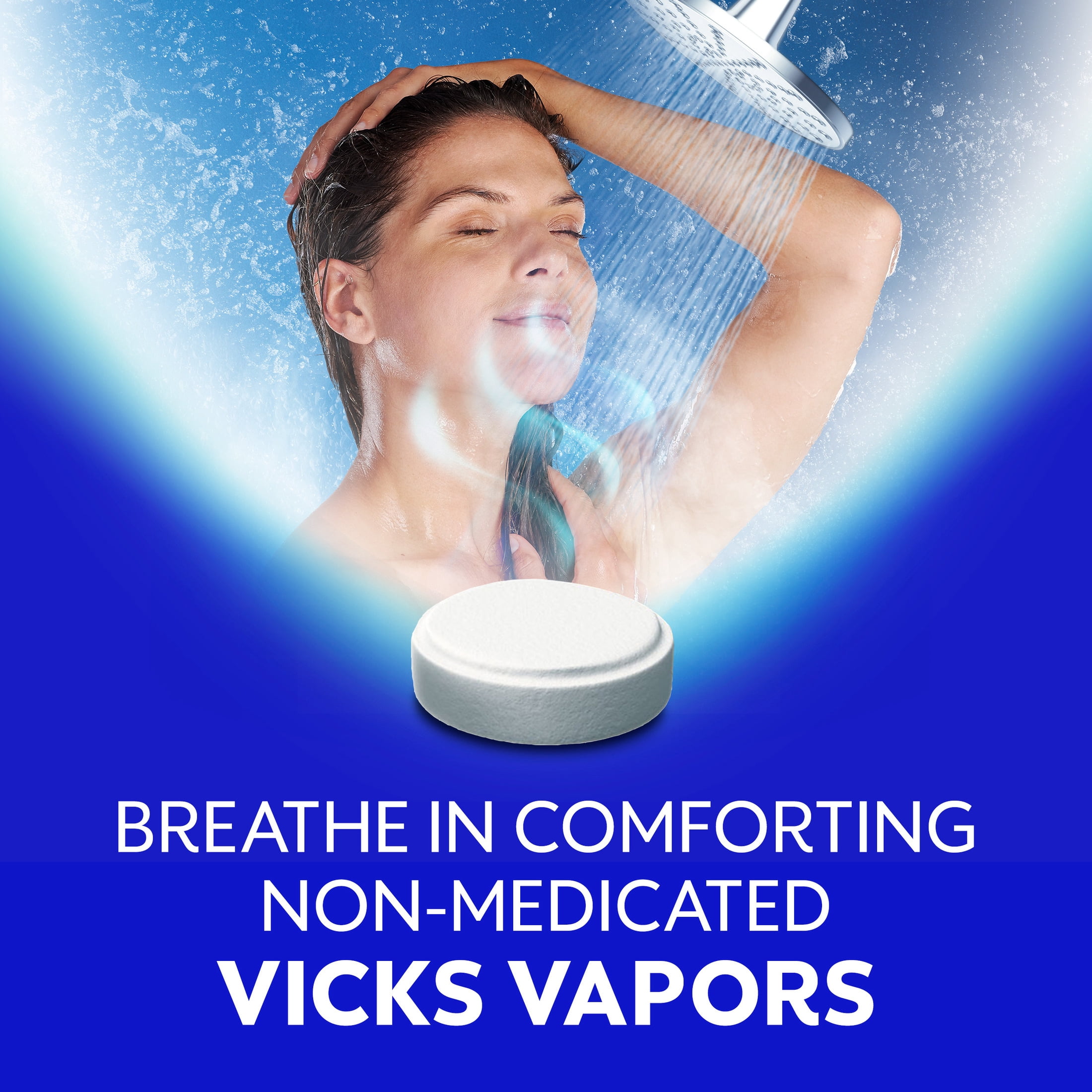 Vicks VapoShower, Non-Medicated Eucalyptus, Menthol Shower Steamer Tablets, 10 count