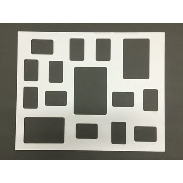 White 16x20 Collage Picture Mat with Rounded Corners for 15 Photos or Pictures (Matting Only)