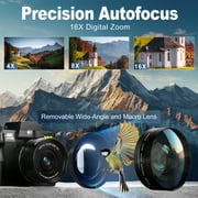 NBD 4K Digital Cameras for Photography,48 MP Autofocus Vlogging Camera with 52mm Wide Angle & Macro Lens