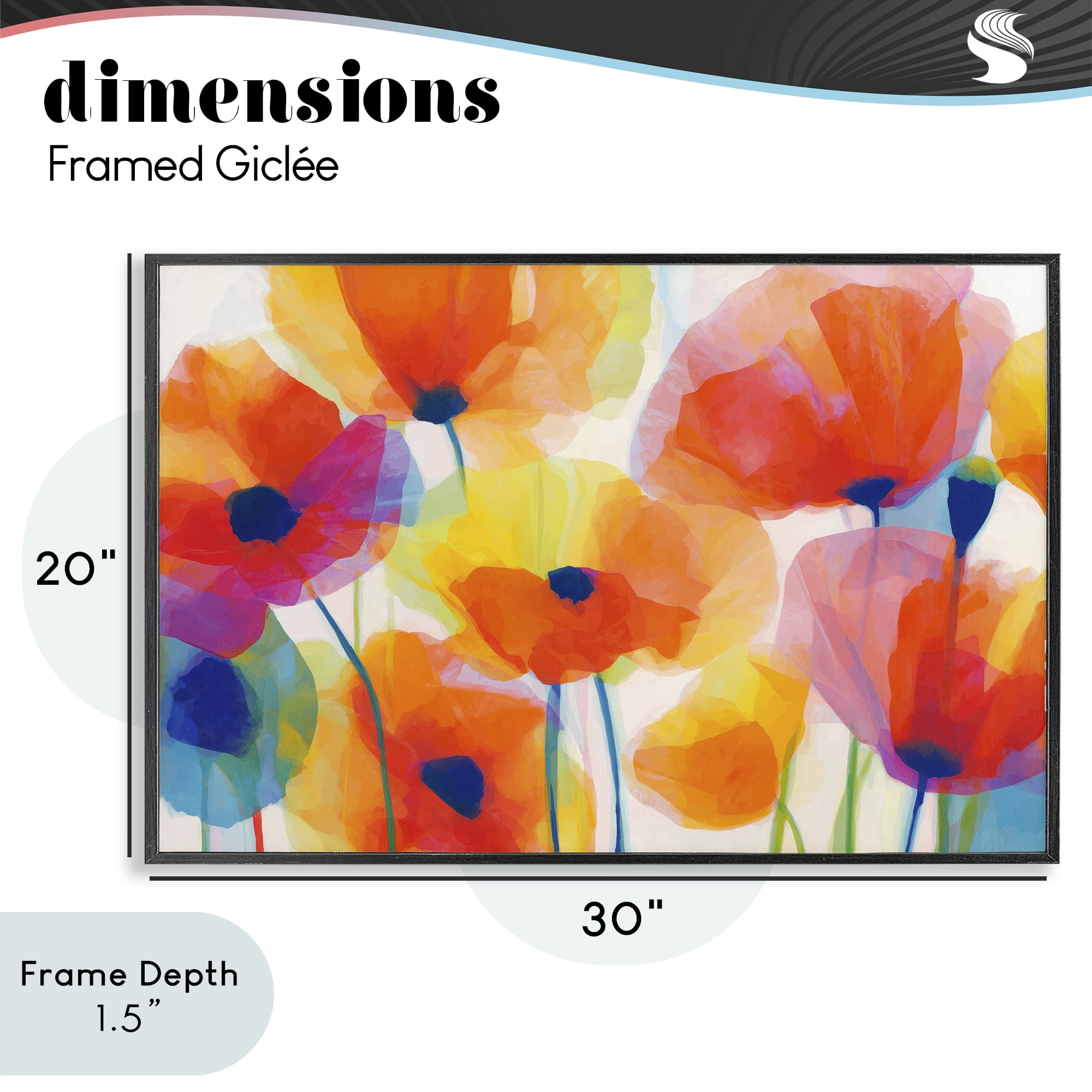Stupell Industries Poppies At Golden Hour Black Framed Giclee Art, design by Chromatic Storm Studio