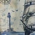thumbnail image 5 of Orinice  Nautical Lighthouse Shower Curtain Sets, Sailboat Coastal Compass Anchor Bathroom Decor with Non-Slip Rugs, Toilet Lid Cover and Bath Mat, Waterproof Shower Curtains with 12 Hooks,  36x72, 5 of 7