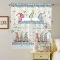 thumbnail image 5 of Happy Easter Gnome Swag Curtains Valance & Tier Set, Rabbit Eggs Butterfly Flowers Spring Blue Plaid 3 Pcs Set Kitchen Swag Valances and Tiers 36 Inch Length Rod Pocket Curtain Drapes for Bedroom, 5 of 9