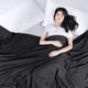 thumbnail image 3 of Sábana plana Utopia Bedding, doble, negra, suave microfibra cepillada, 3 of 7