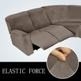 thumbnail image 5 of Eurhowing 5 Seat Recliner Sofa Cover, Soft Velvet Stretchable L-Shaped Sectional Couch Slipcovers, Corner Reclining Sofa Covers Furniture Protector, Taupe, 5 of 13