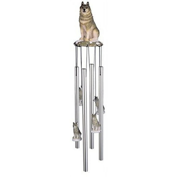 StealStreet SS-G-41857, Round Top Wolf Hanging Porch Garden Decoration Wind Chime