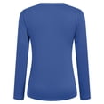 thumbnail image 5 of vigerkar Women Crewneck Loose Fit Shirt Long Sleeve Casual T Shirts Basic Top Tees (Blue, L), 5 of 6