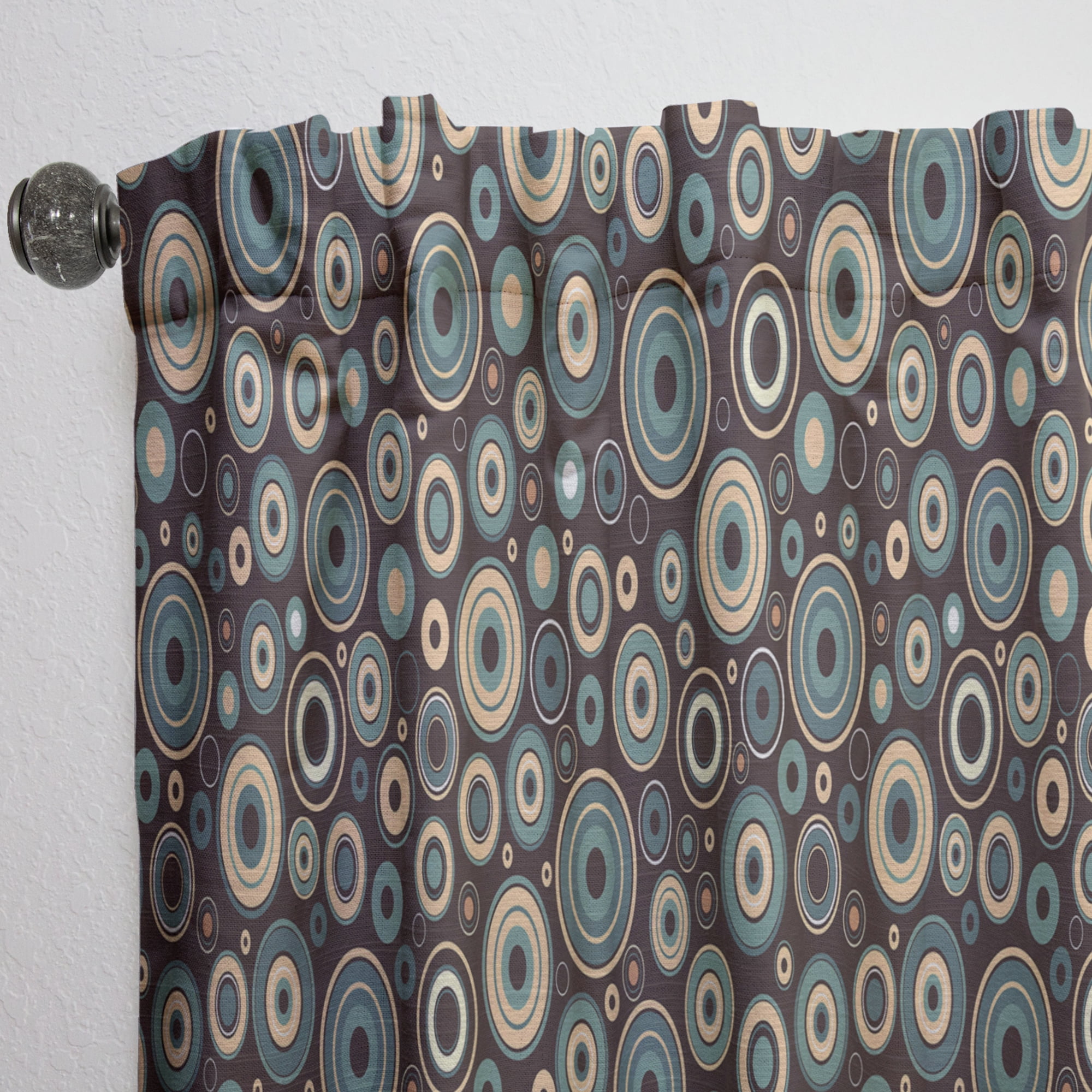 Designart 'Colorful Circular Dance IX' Mid-Century Modern Curtain Panel