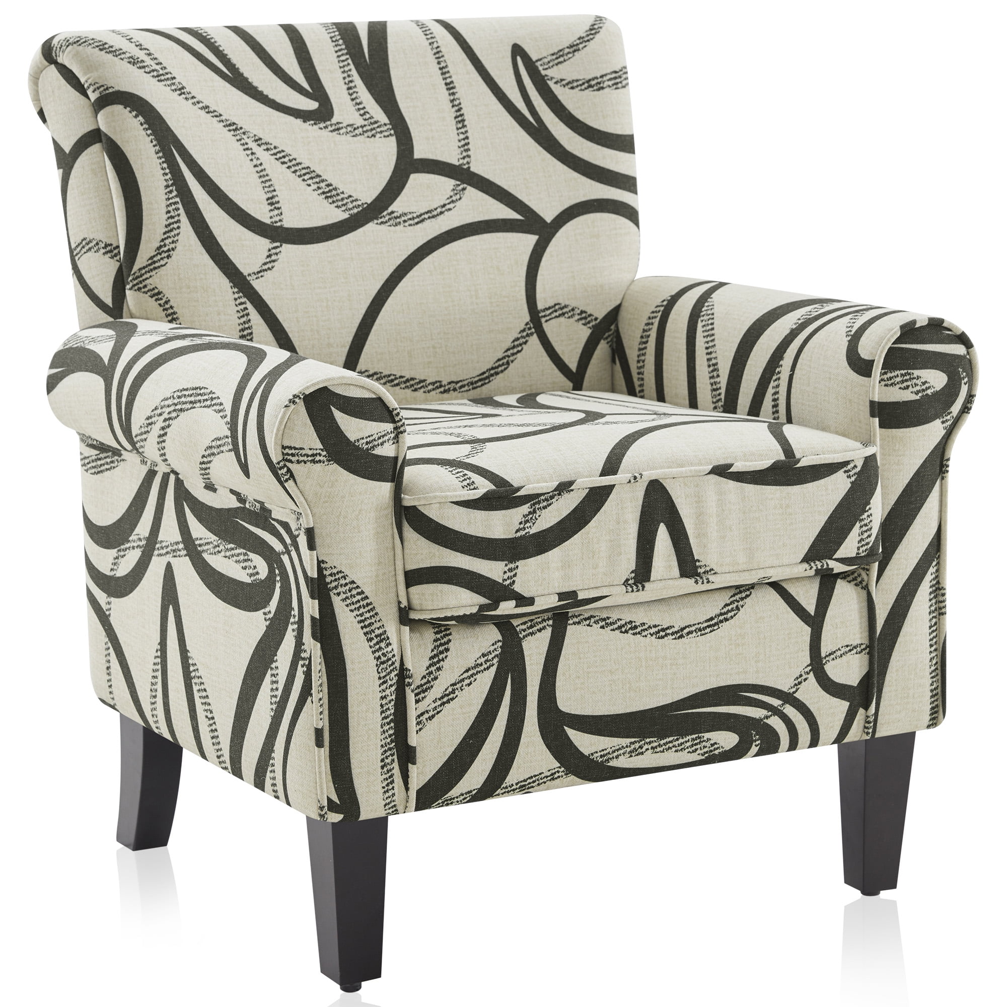 BELLEZE Modern Upholstered Accent Chair, Chic Patterned Armchair For