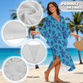 thumbnail image 7 of DISNIMO Kaftans Dress for Women Sea Turtle Flower Print Plus Size Batwing Sleeve Caftans Beach Dress V Neck Bathing Suit Cover Ups Lightweight Summer Beach Coverup for Swimwear, 7 of 7