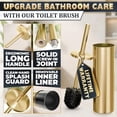 thumbnail image 4 of 2 PCS Gold Toilet Brush and Holder Set - Brushed Stainless Steel Gold Toilet Bowl Brush and Holder with Replacable Head, Removable Inner Bowl, and Splash Protection - Dense Bristles for Cleaning, 4 of 9
