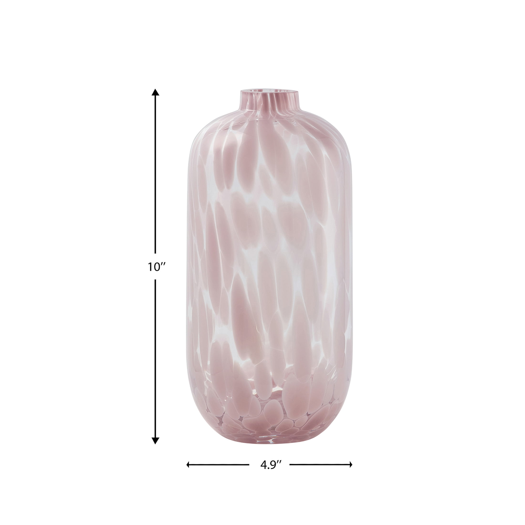 Home Decor Collections 10'' Blush Pink Painted Narrow Neck Glass Vase