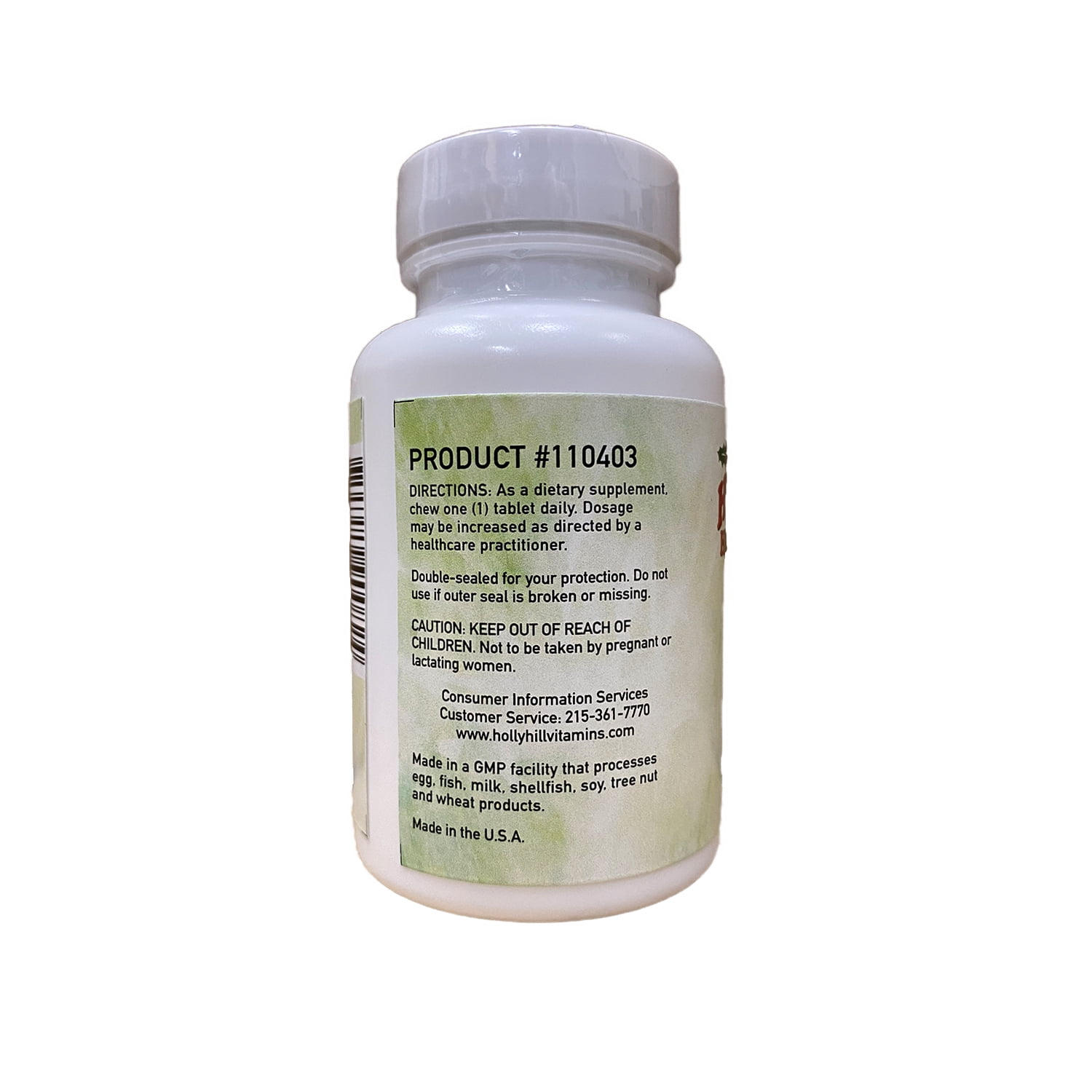 Holly Hill Health Foods D3 + K2 Formula, 90 Vegetarian Chewable Tablets