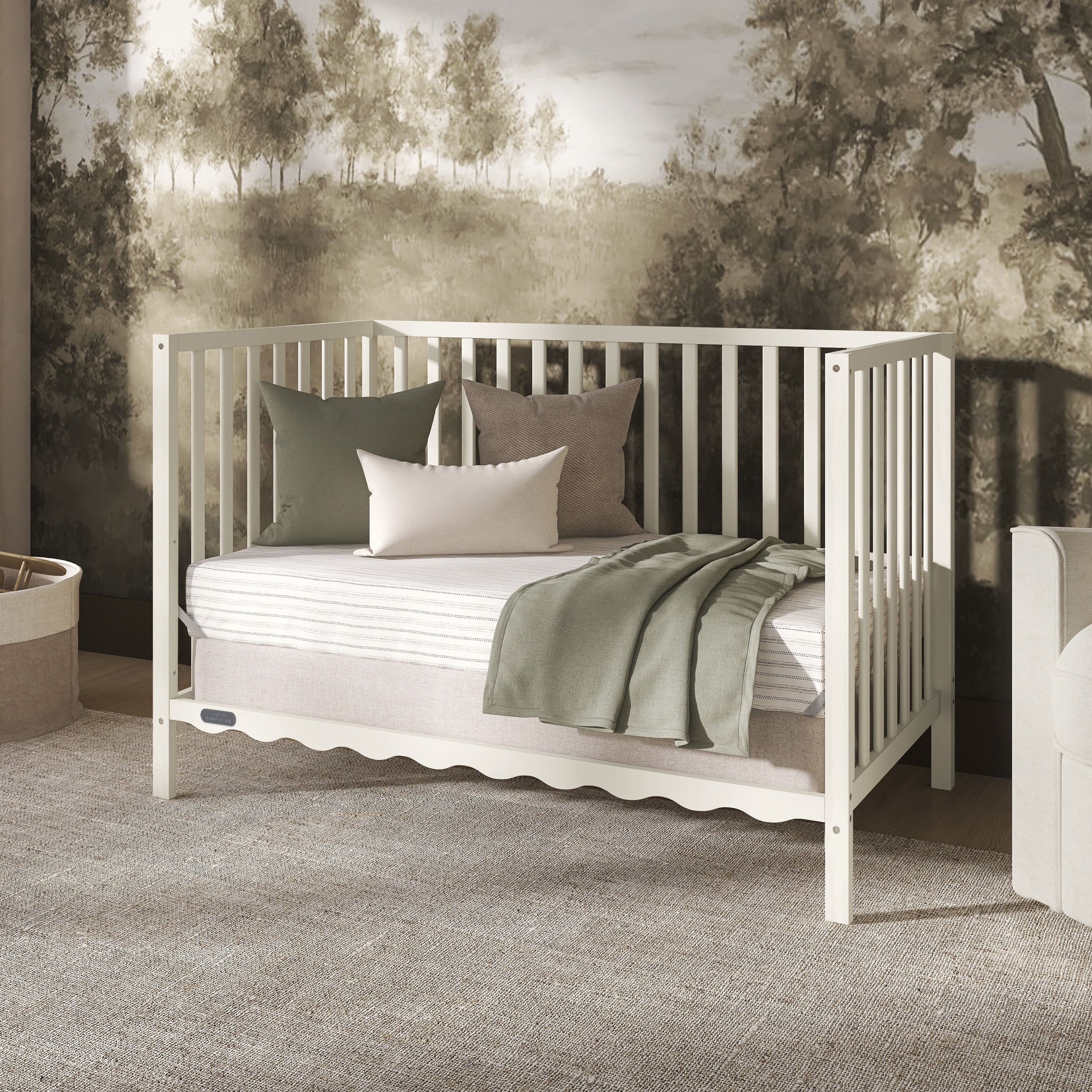 Dream On Me Synergy Wave 5-in-1 Convertible Crib, Cannoli Cream