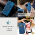 thumbnail image 4 of SaniMore for iPhone 13 Case, PU Leather Embosed Mandala Flower Wallet Protective Phone Cover Card Slots Pocket Purse Women Men Kickstand Vintage Shockproof Anti-fall Shell, Blue, 4 of 10