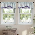 thumbnail image 2 of LALILO Kitchen Curtain Valance Marble Ink Colorful Blue Marble Rod Pocket Window Curtain 52"x 18" Set of 2, 2 of 7