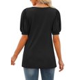 thumbnail image 3 of Fantaslook Square Neck T Shirts for Women Casual Puff Short Sleeve Shirts Summer Tops, 3 of 7