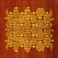 thumbnail image 1 of Ahgly Company Machine Washable Indoor Square Oriental Yellow Industrial Area Rugs, 5' Square, 1 of 4