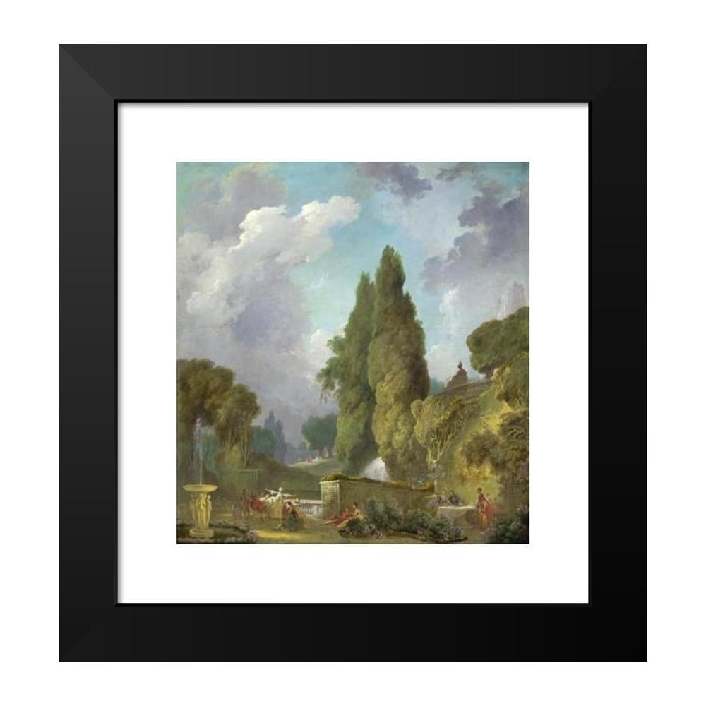 Jean-Honoré Fragonard 12x13 Black Modern Framed Museum Art Print Titled - Blindman's Buff (C. 1775-1780)