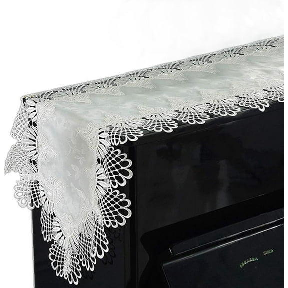 Piano Cover Lace Fabric,Piano Cover Lace,Piano Dust Cover Lace,Decorative Cloth for Upright Piano Top Cover,Long Tablecloth(86 x16 inches)