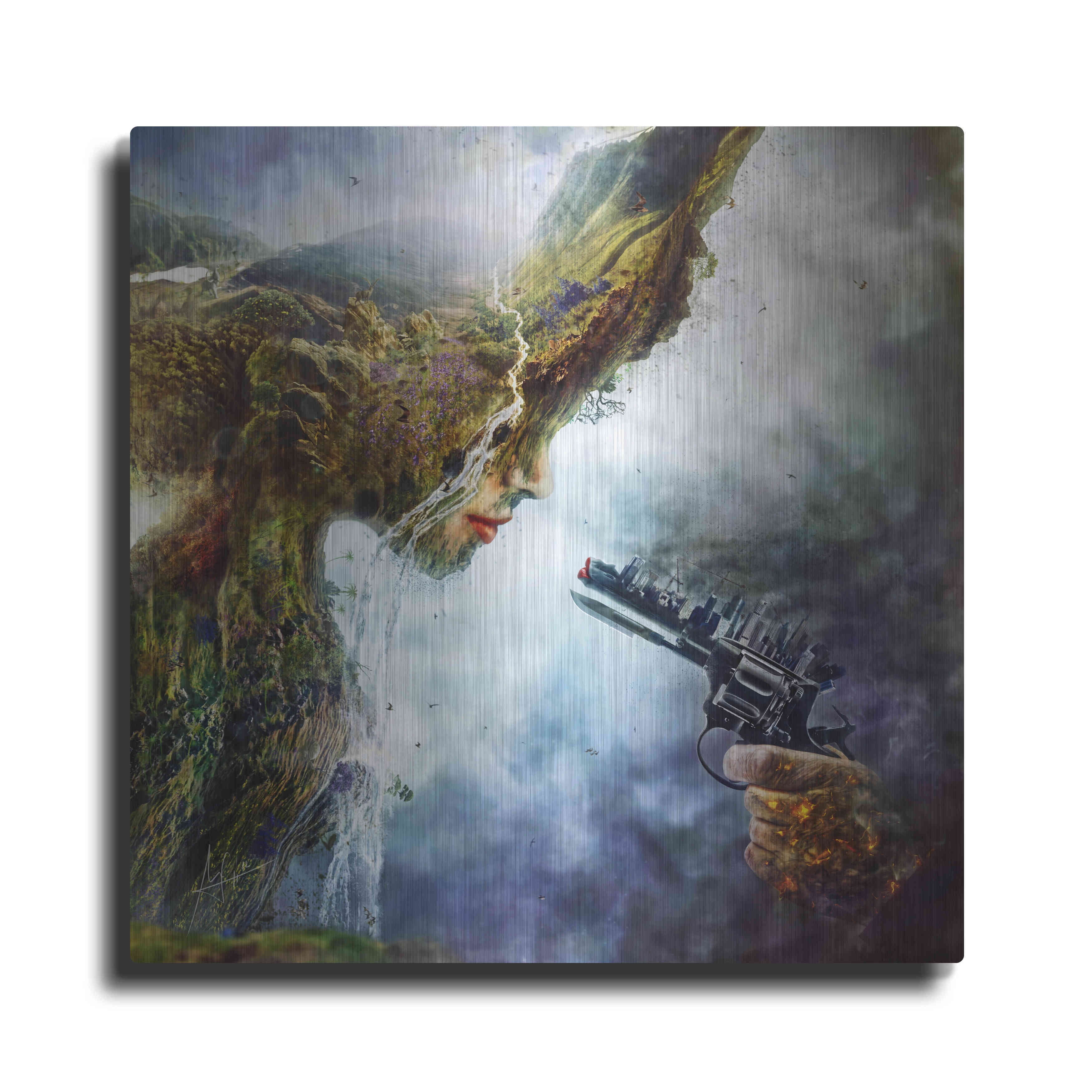 Luxe Metal Art 'Betrayal' by Mario Sanchez Nevado, Metal Wall Art, 24