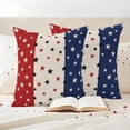 thumbnail image 3 of Red Blue Stars 4th of July Outdoor Waterproof Pillow Covers, Independence Day Rustic Decorative Square Throw Pillowcase Sofa Cushion Sham for Patio/Couch/Chair, 24"x24" 2 Pack, 3 of 8