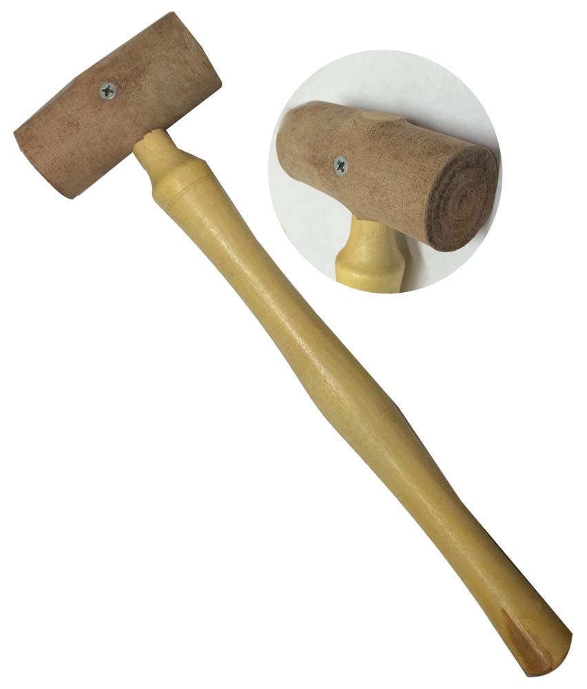 12" Rawhide Mallet Wooden Handle 1.25" Diameter Striking Surface