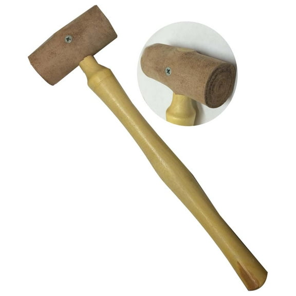 ARTESIA TOOL 10.5" (26.7 cm) Lightweight Rawhide Mallet Hammer | Wooden Handle | 1.25" (3.2 cm) Striking Surface | Perfect for Jewelers & Leather Work