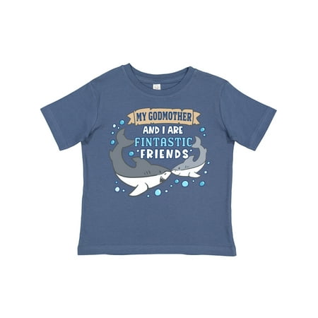 

Inktastic My Godmother and I Are Fintastic Friends Cute Sharks Gift Toddler Boy or Toddler Girl T-Shirt