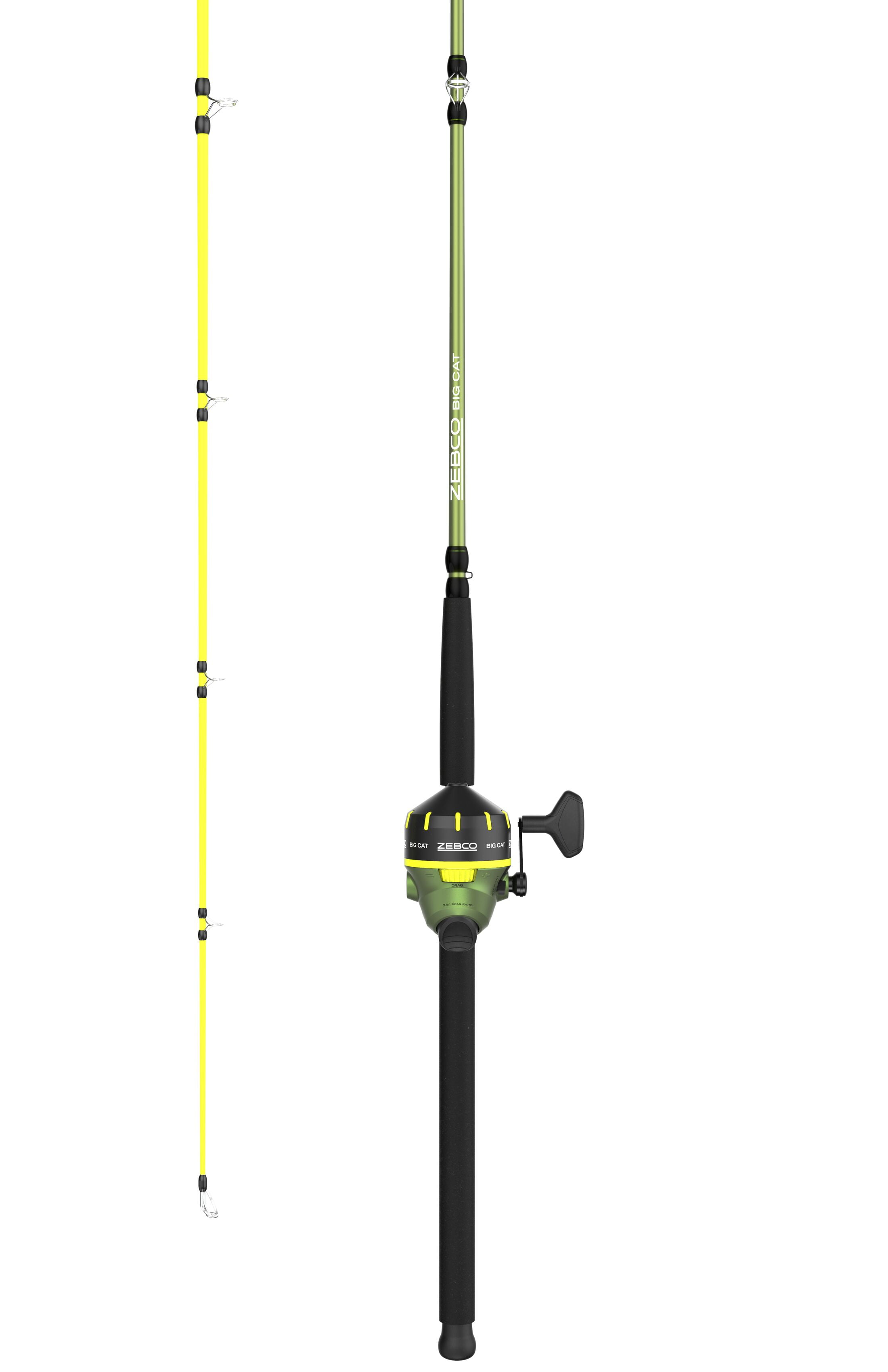 Zebco Big Cat Spincast Reel and Fishing Rod Combo, 8-Foot Rod, Pre-Spooled 25-Pound Line, Forest Green