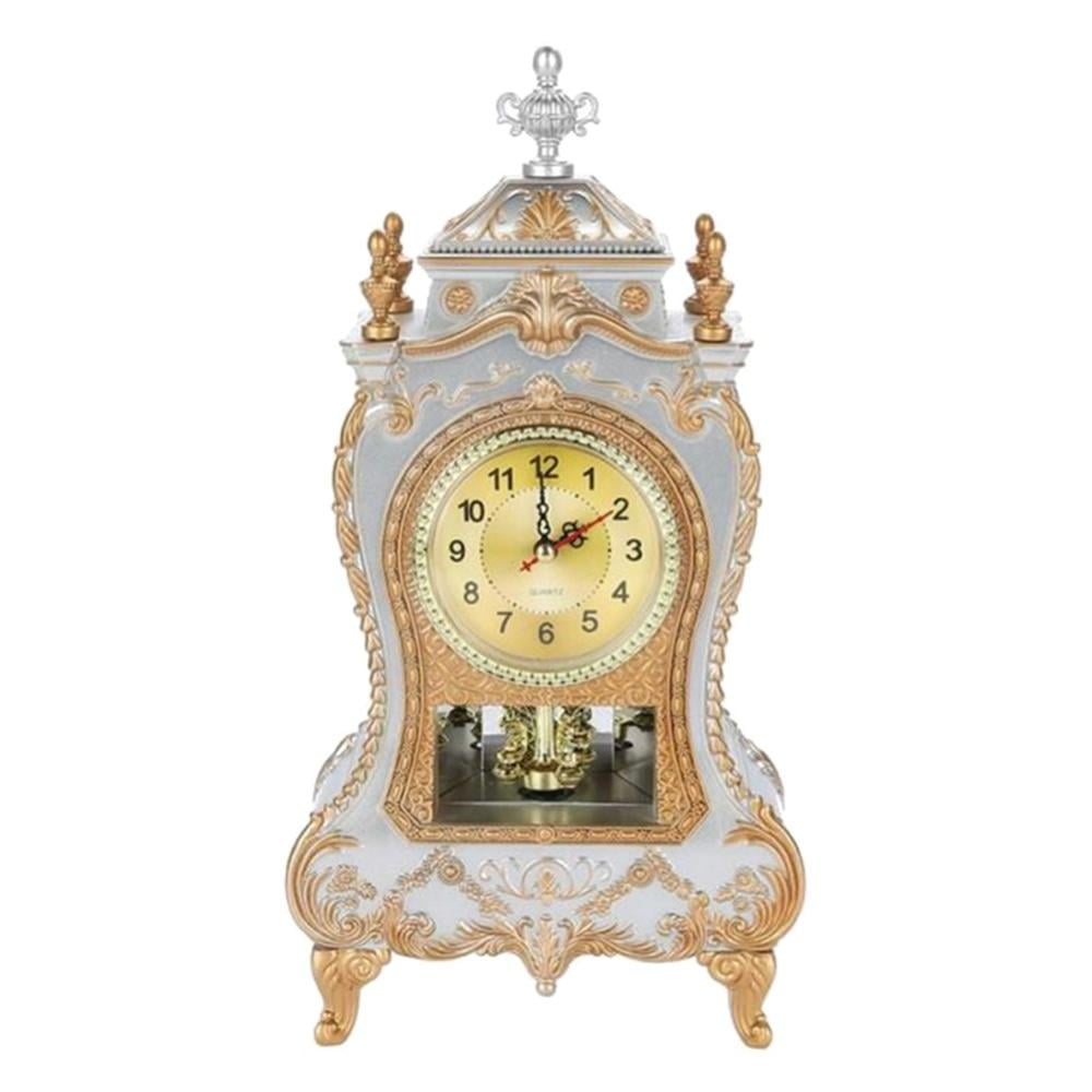 Topumt Mantel Clock, Retro Table Clock with Pendulum, Vintage Table