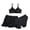 Black, variant on Shadoumai Girls Swimsuits Bikini Set 2 Piece Bathing Suit Adjustable Straps Swimwear with Pads Size 9-16