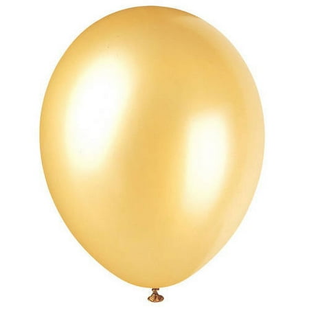 Unique Industries Latex Pearlized 16.0" Yellow Solid Print Balloons, 50 Count