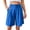 Blue, variant on Womens Bermuda Shorts, High Waist Pleated Tailored Work Trousers with Pockets for Summer Work