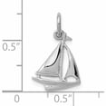 thumbnail image 2 of 10K White Gold Solid Polished 3-Dimensional Sailboat Charm (19 X 12) Made In United States -Jewelry By Sweet Pea, 2 of 5