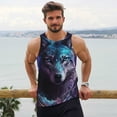thumbnail image 6 of Hirioo Purple Sky Wolf for Men's Workout Tank Top Sleeveless Shirts Quick Dry for Men-3X-Large, 6 of 7