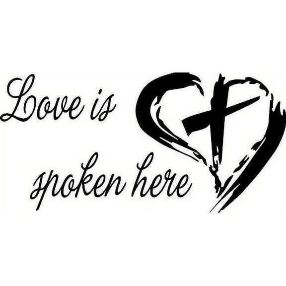Love Is Spoken Here (V2). 1 Corinthians Love Quotes Bible Verse Inspired Wall Decal, Our Inspirational Christian Scripture Wall Arts Are Made in the Usa.