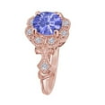 thumbnail image 2 of Mauli Jewels Women's 1 Carat Tanzanite and Halo Diamond Engagement Ring in 10K Rose Gold, 2 of 4