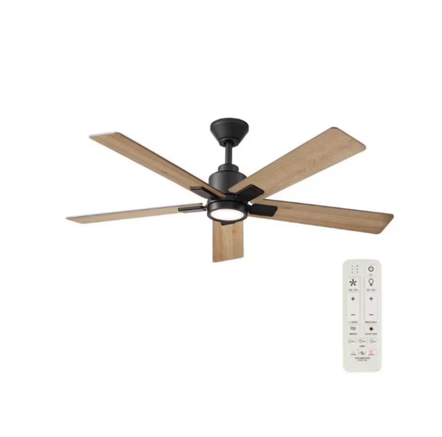 Hampton Bay Zandra II 52 in. Indoor/Outdoor Matte Black Ceiling