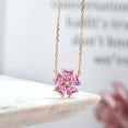 thumbnail image 4 of Gem Stone King 18K Rose Gold Plated Silver Pink Moissanite and White Moissanite Pendant Necklace for Women (4.04 Cttw, Heart Shape 6MM, with 18 inch Chain), 4 of 4