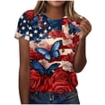 thumbnail image 2 of Qingpeng 4th of July Patriotic T Shirts for Women Summer Star Print Shirts Women's Independence Day Short Sleeve Casual Tee Tops, 2 of 6