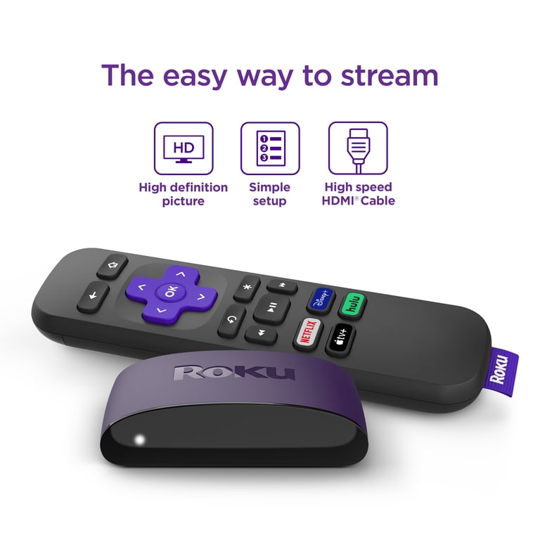 Roku LE Streaming Media Player, HD, Wi-Fi, HDMI Cable, Simple