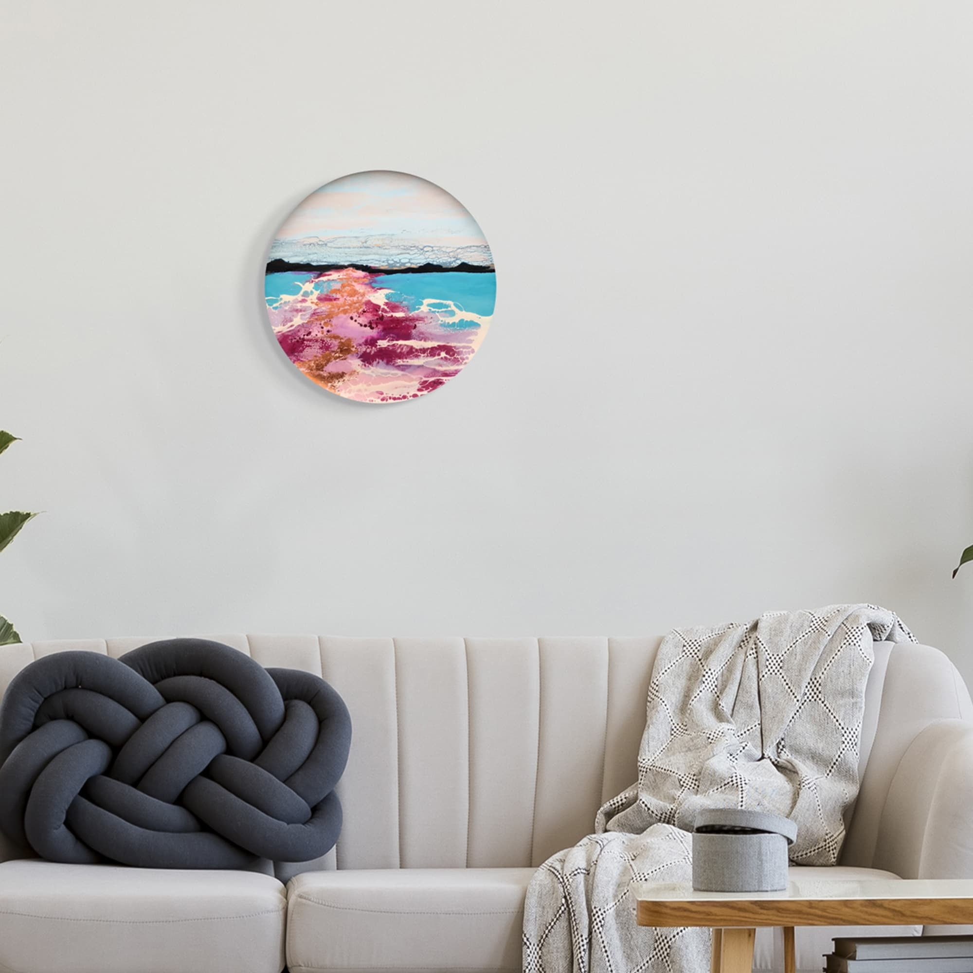 Stupell Industries Vivid Modern Landscape Abstract Round Collage Scenery Painting Unframed Art Print Wall Art, Design by Stacy Gresell